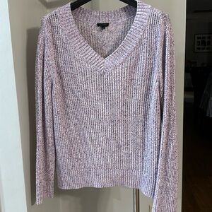 Talbots lavender v-neck cotton sweater, sz XL